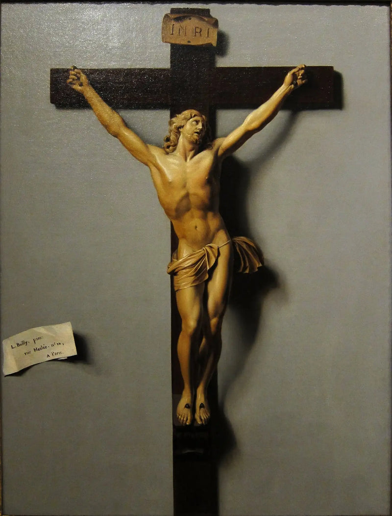  Trompe l'œil com crucifixo em marfim e madeira - Louis-Léopold Boilly