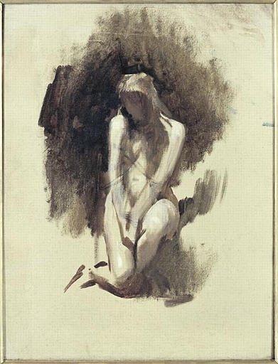 Femme nue, agenouillée - Léon Bonnat