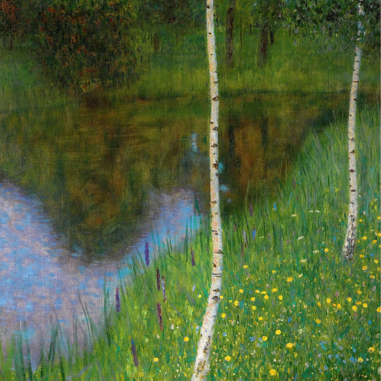 🌳 Beira do lago com bétulas – Gustav Klimt (cerca de 1901)