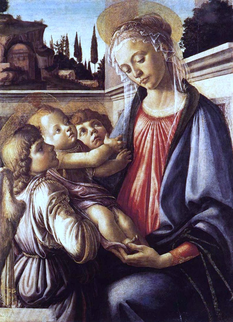 A Virgem com o Menino e Dois Anjos - Sandro Botticelli