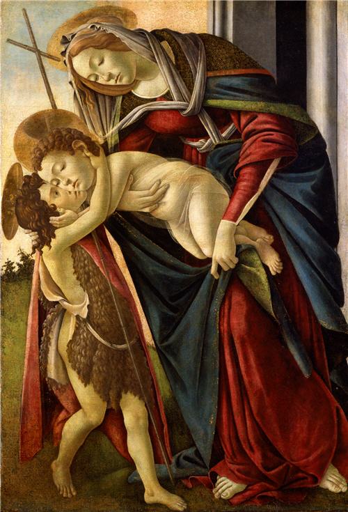 A Virgem com o Menino e o pequeno São João Batista - Sandro Botticelli