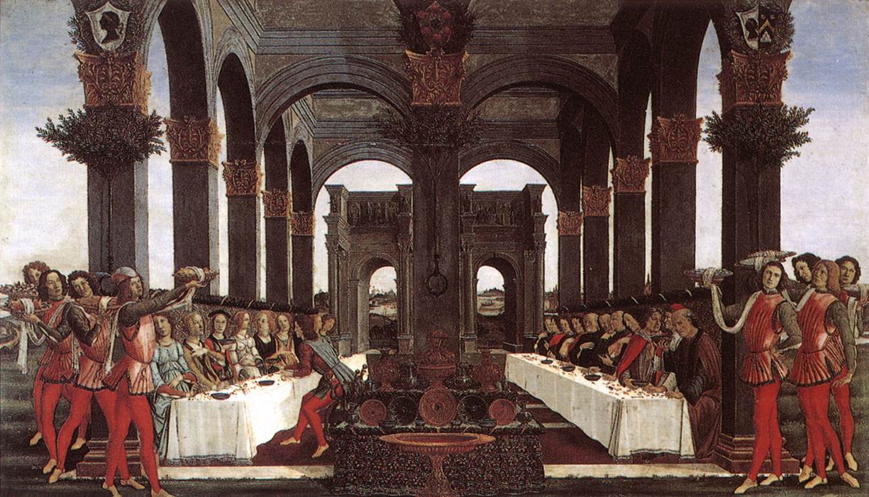 História de Nastagio degli Onesti, quarto episódio - Sandro Botticelli
