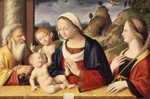 La Sainte Famille avec saint Jean-Baptiste et sainte Catherine d'Alexandrie - Marco Palmezzano