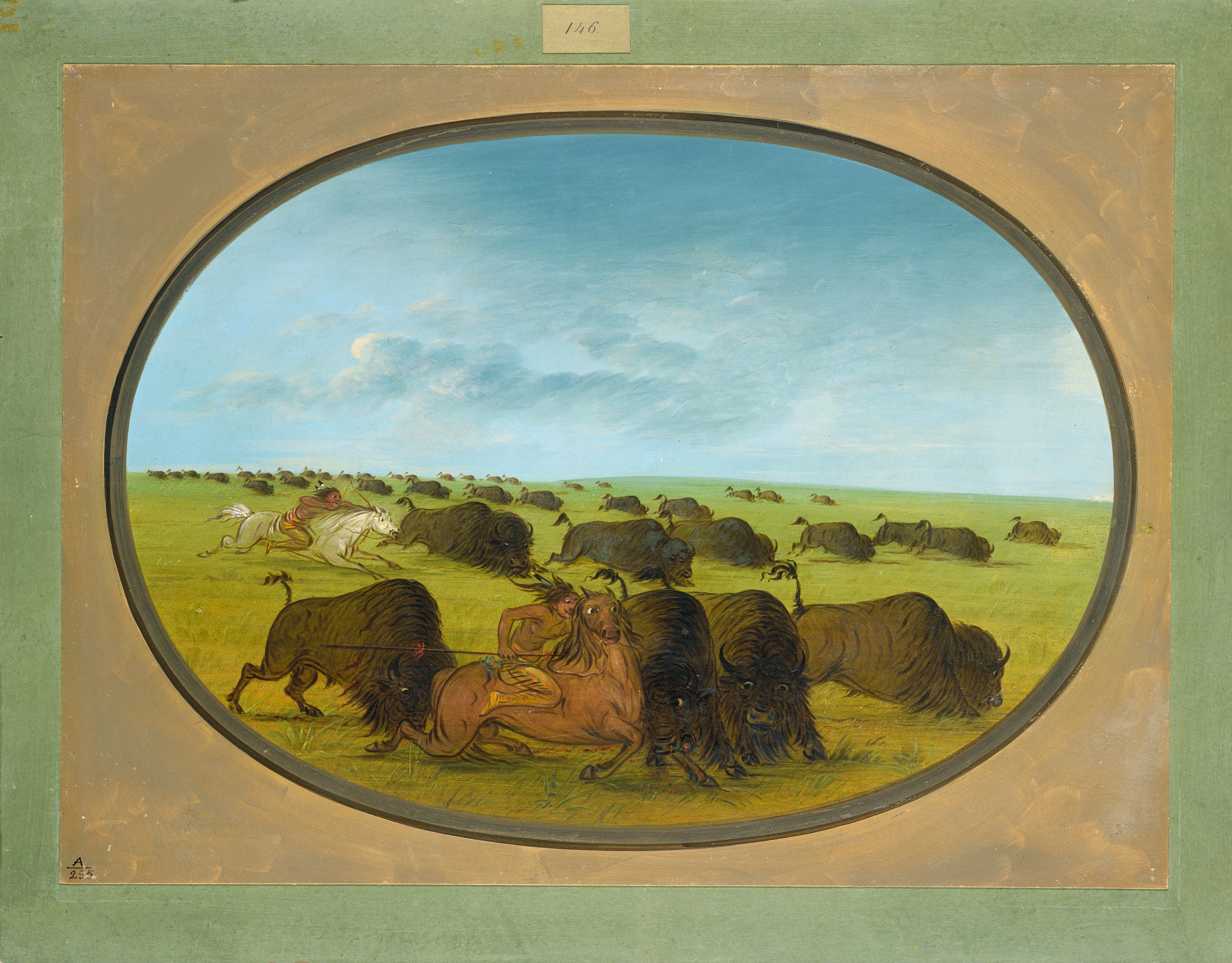 Chasse au bison, avec accidents - George Catlin