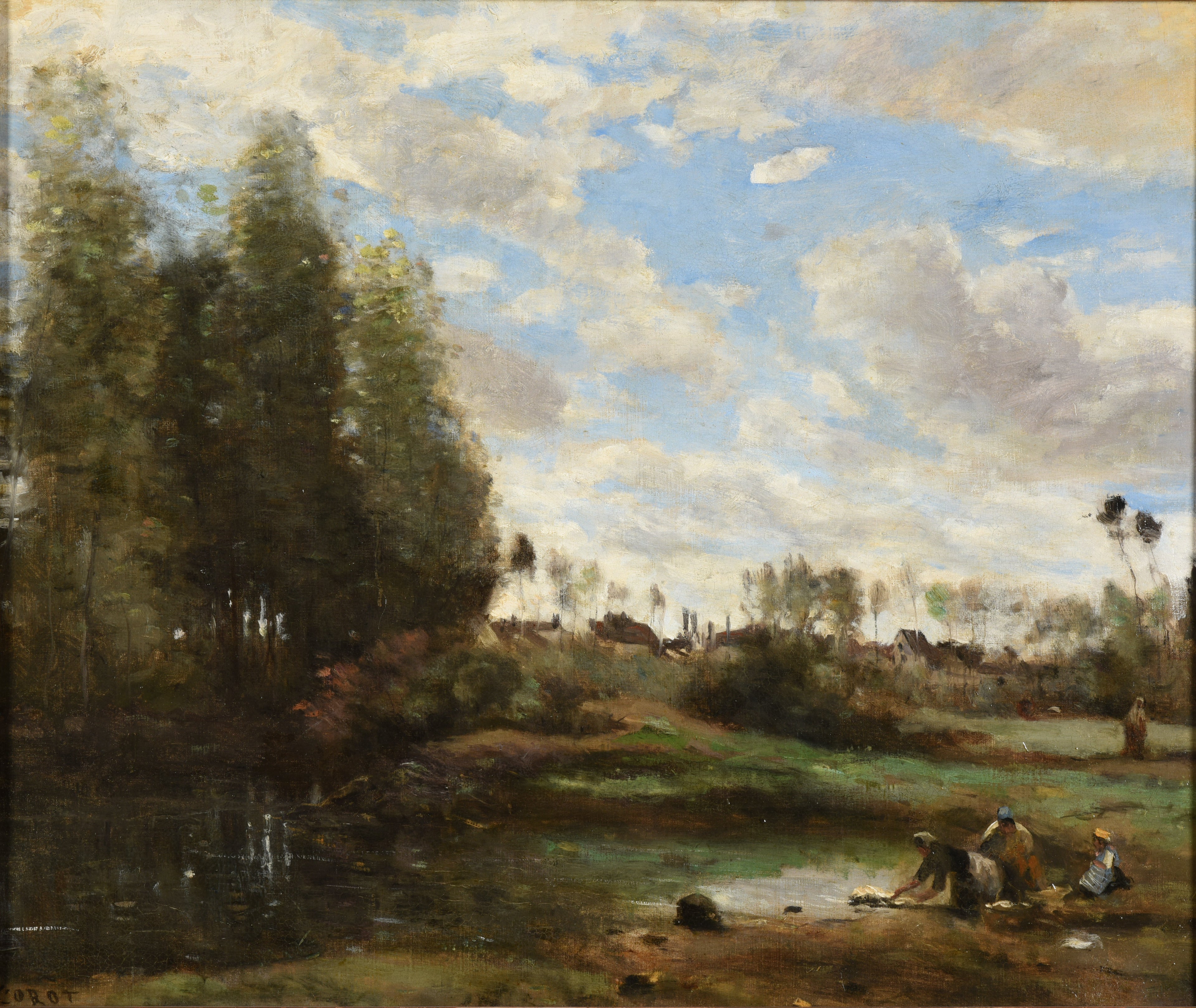 Laveuses au bord de l'eau - Jean-Baptiste Camille Corot