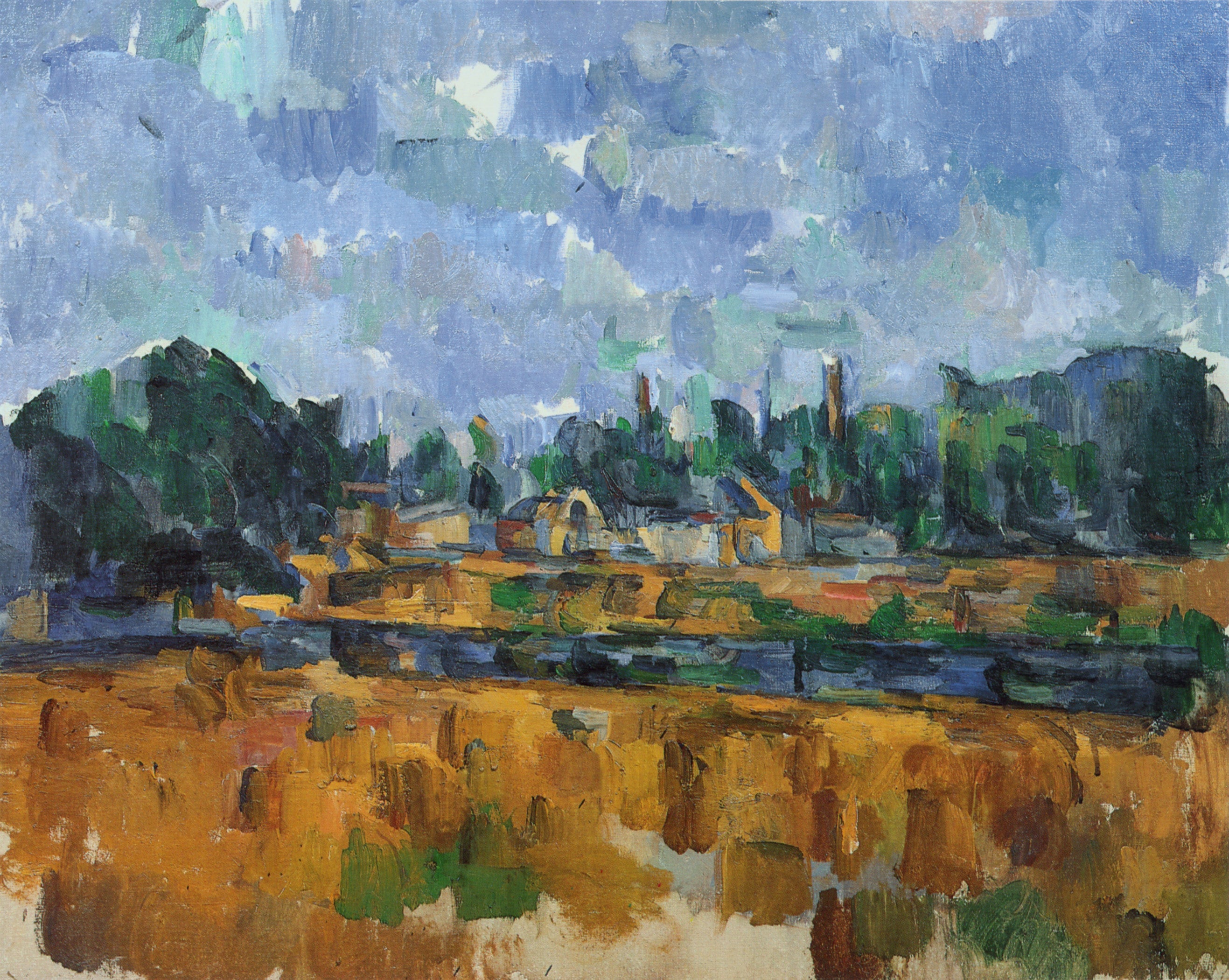 Reproduction du tableau « Bords d'une rivière - Paul Cézanne » par Alpha Reproduction en peinture à l’huile
