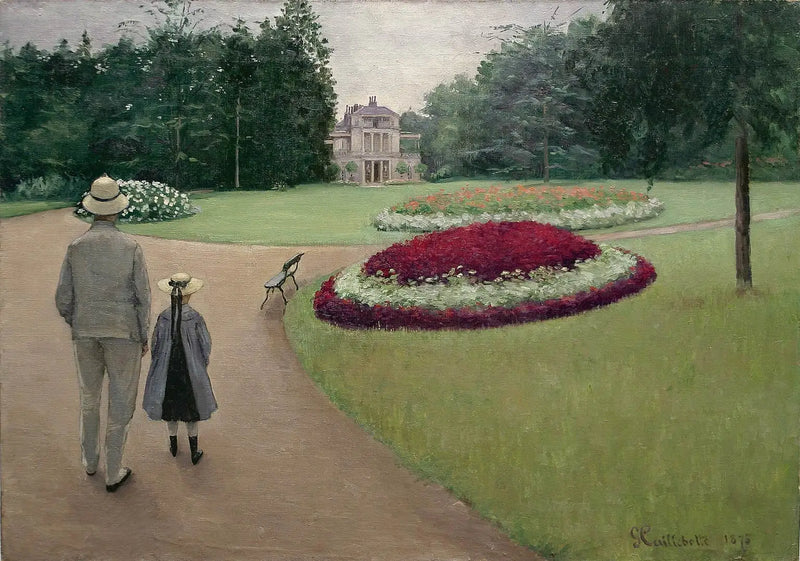 O parque da propriedade Caillebotte em Yerres - Gustave Caillebotte