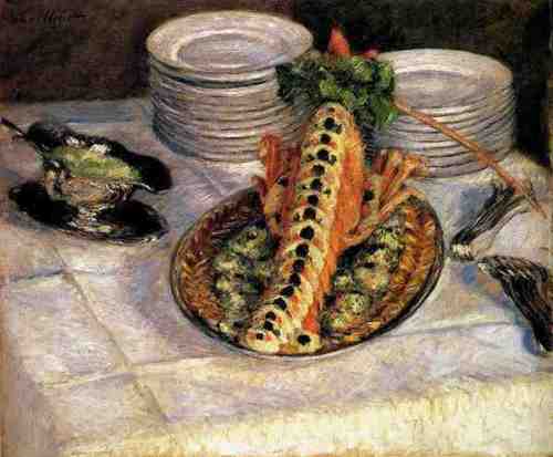 Reproduction du tableau « Nature morte aux écrevisses - Gustave Caillebotte » par Alpha Reproduction en peinture à l’huile