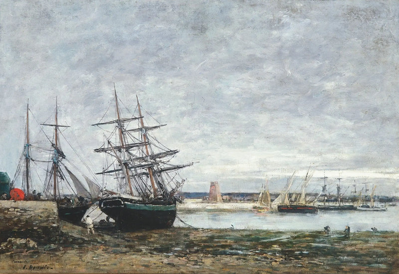 Camaret, maré baixa na baía - Eugène Boudin
