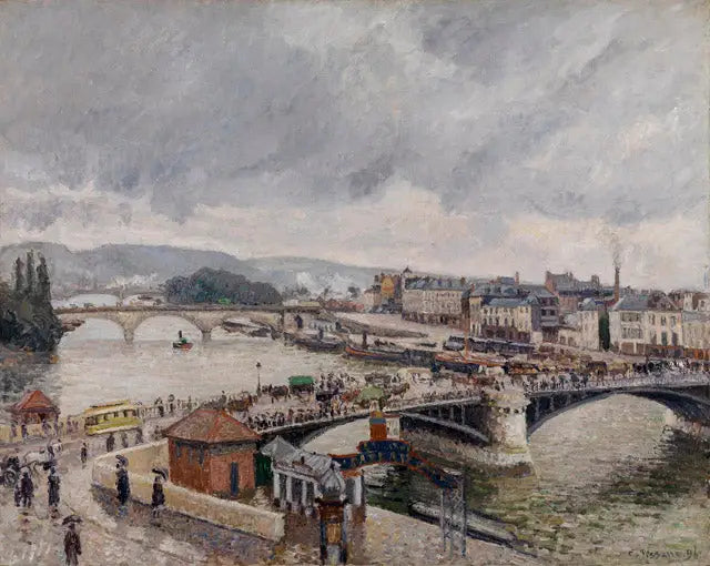 Rouen. As pontes Boieldieu e Corneille, efeito de chuva - Camille Pissarro