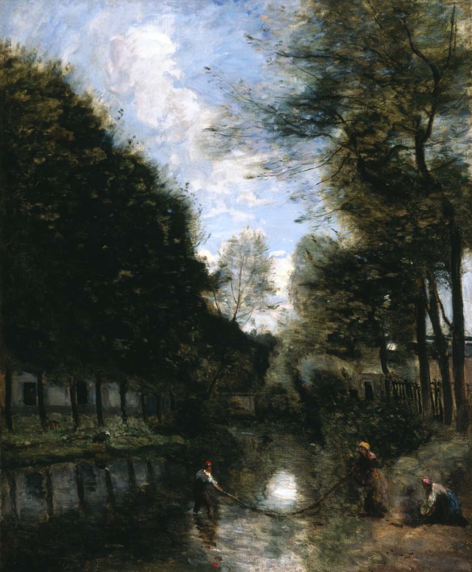 Gisors, rivière bordée d'arbre - Jean-Baptiste Camille Corot