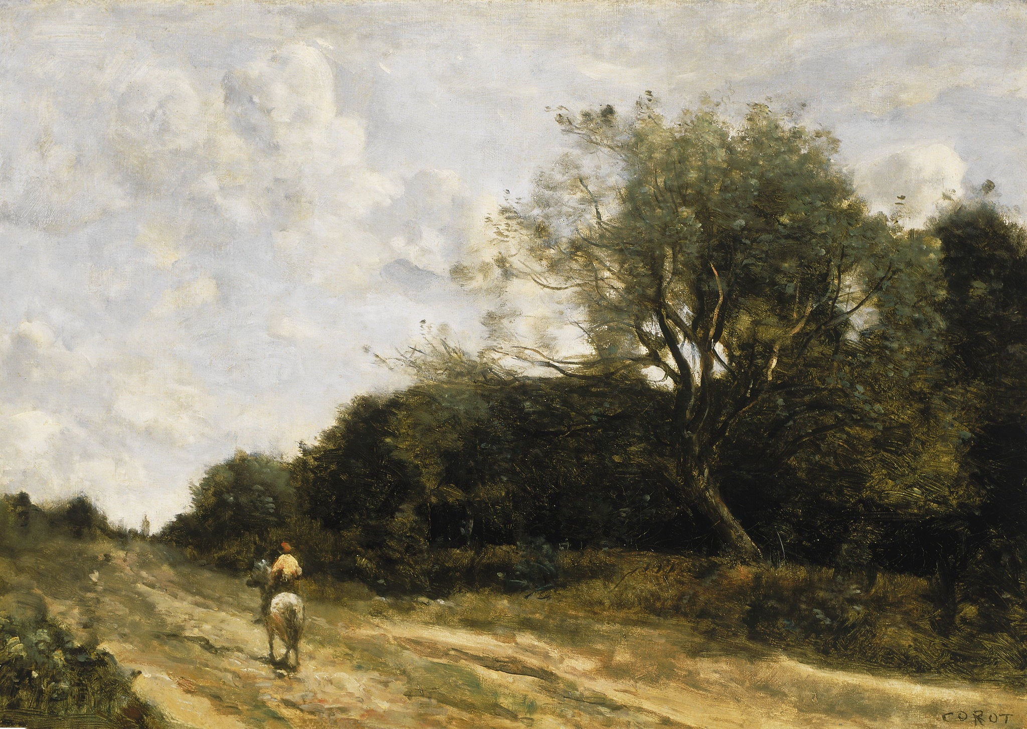 Le cavalier sur la route - Jean-Baptiste Camille Corot
