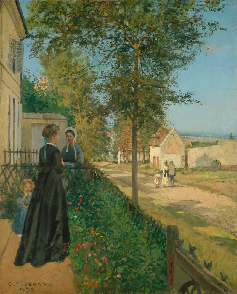 A Conversa, Louveciennes - Camille Pissarro