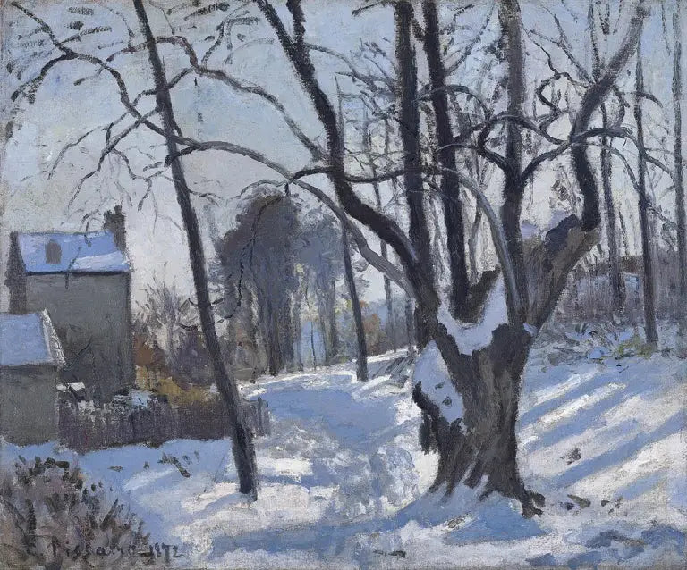 Caminho dos Creux, Louveciennes, neve - Camille Pissarro