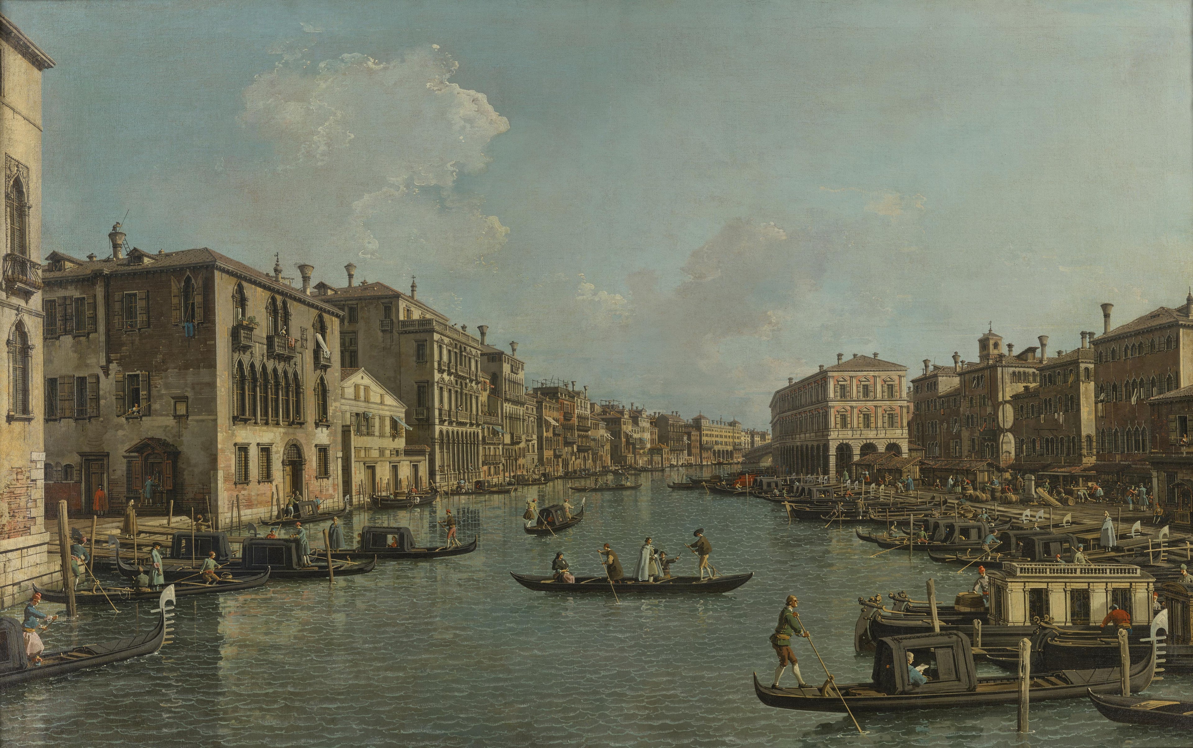 Le Grand Canal vu au sud-ouest vers le pont du Rialto - Canaletto