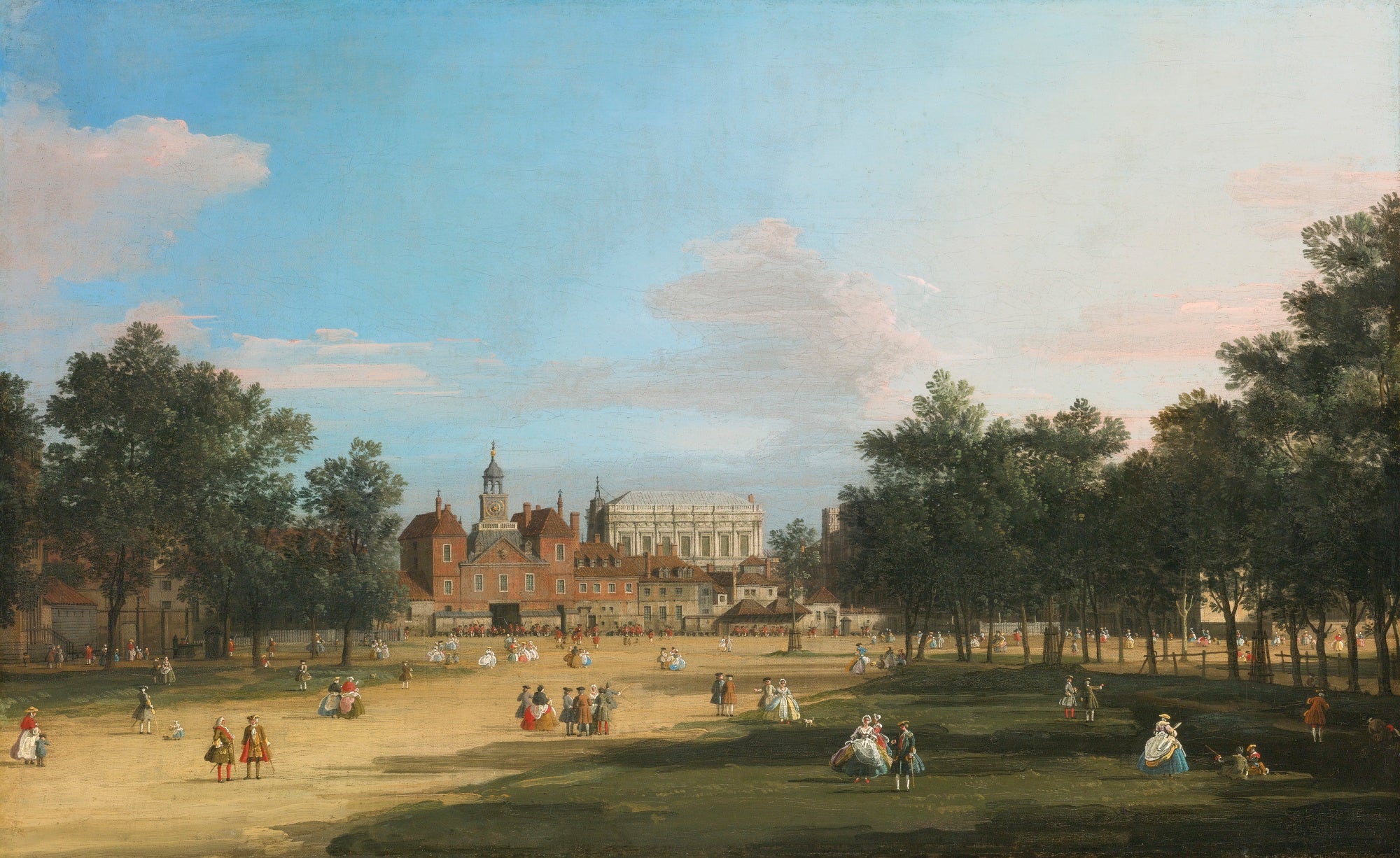Londres : l'ancien bâtiment des Horse Guards et Banqueting Hall, depuis St James's Park - Canaletto
