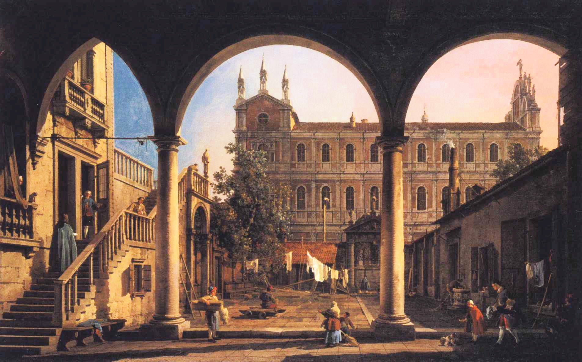 Caprice de la Scuola di San Marco depuis la loggia du palais Grifalconi-Loredan - Canaletto