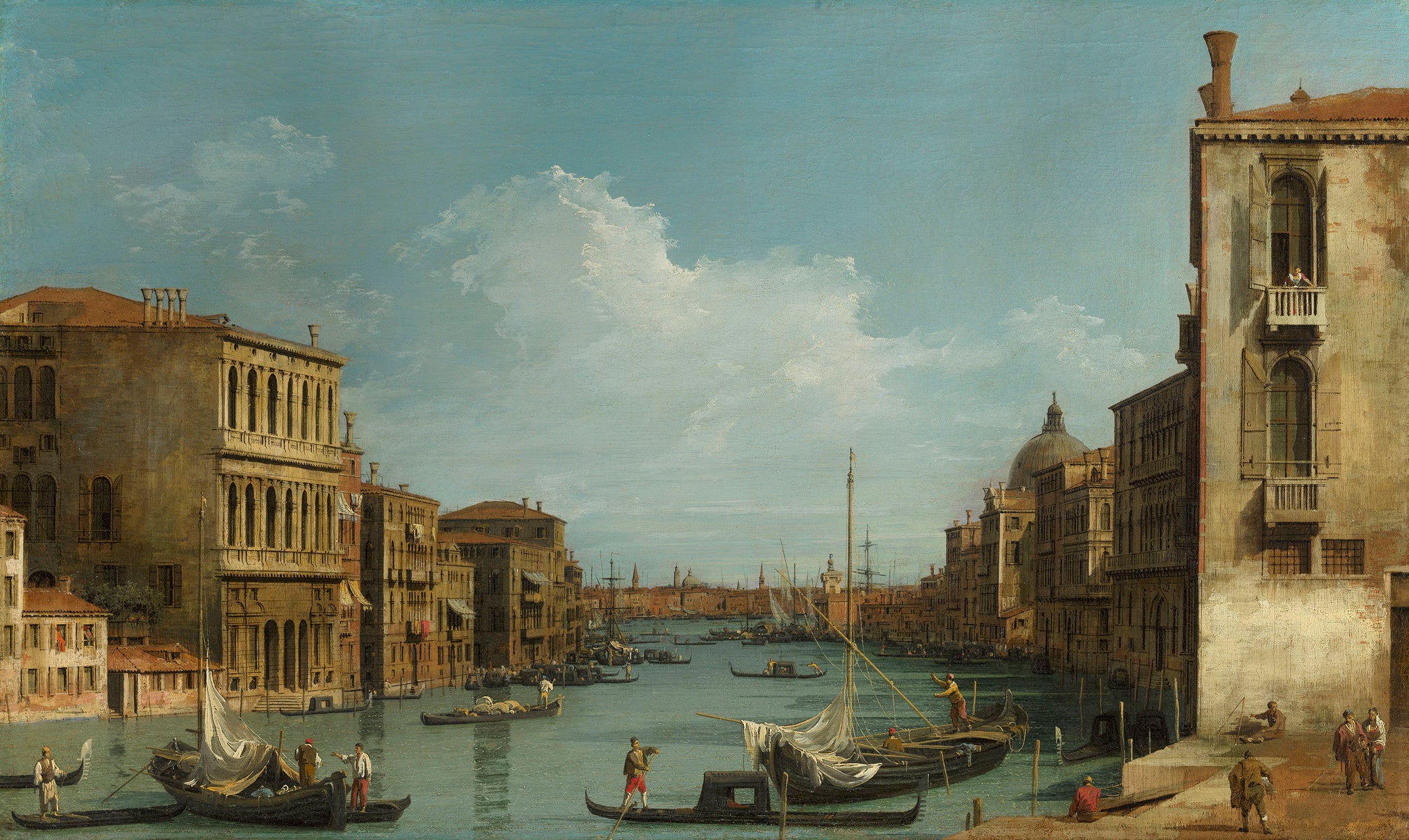 Venise : le Grand Canal du campo San Vio vers le bacino - Canaletto