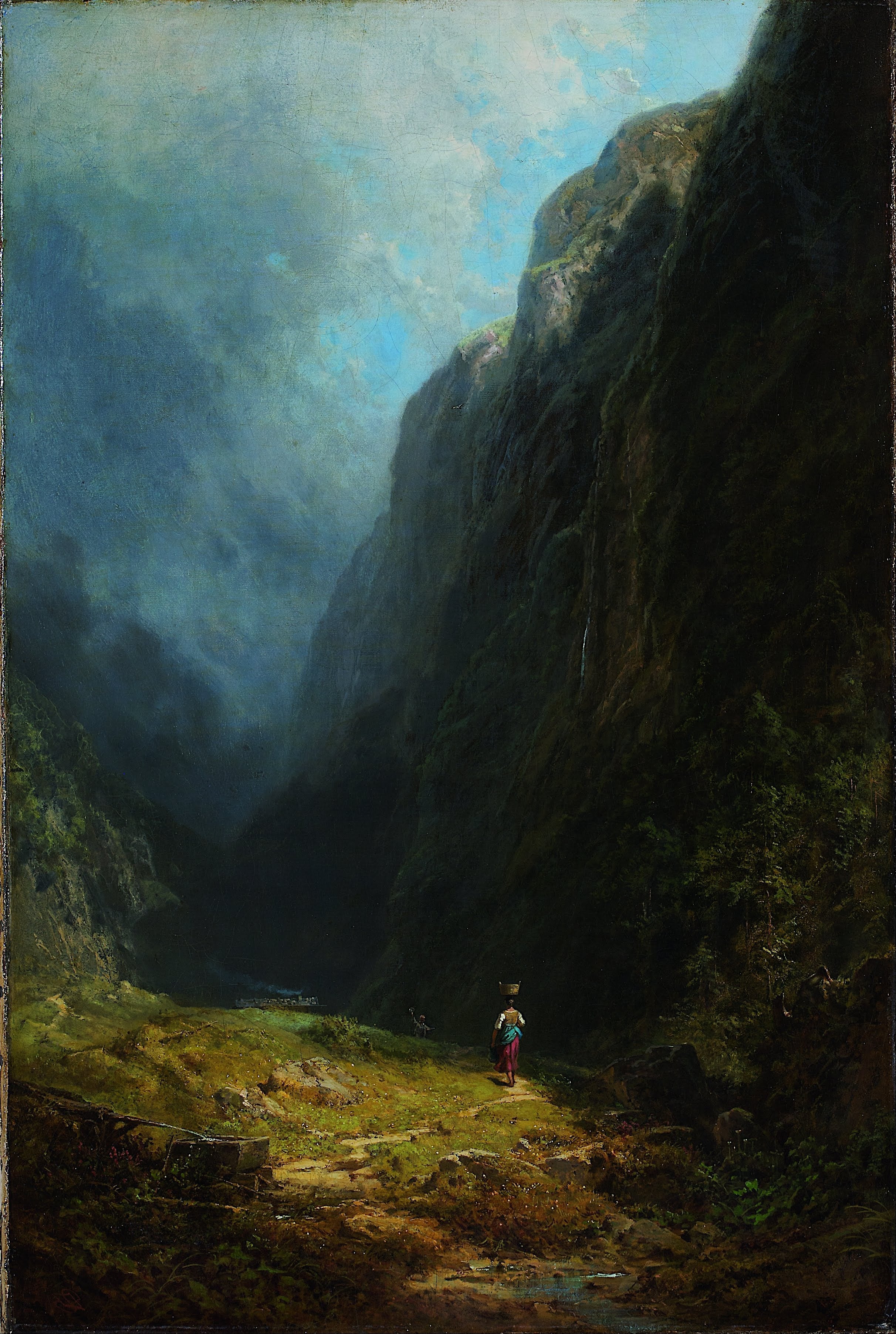 No alto vale alpino (Paisagem com o monte Wendelstein) - Carl Spitzweg