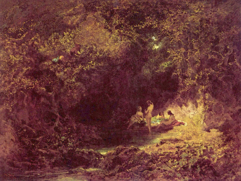 Ninfas no banho - Carl Spitzweg