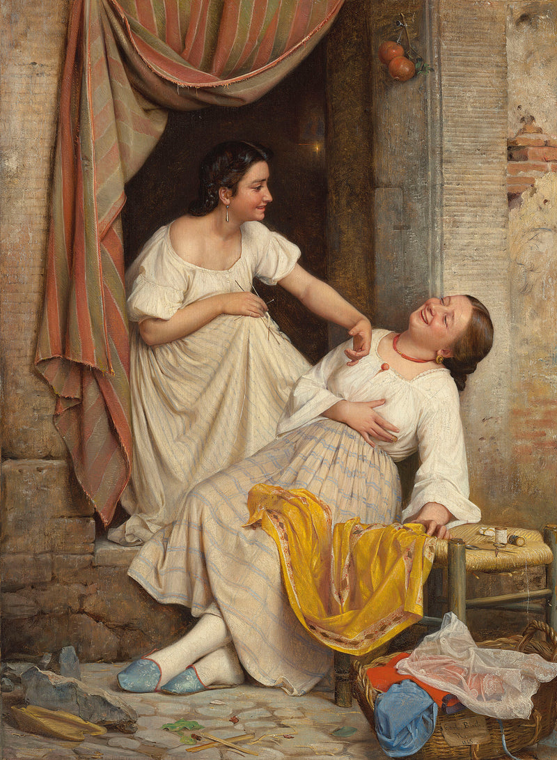 Duas meninas sorridentes - Carl Heinrich Bloch