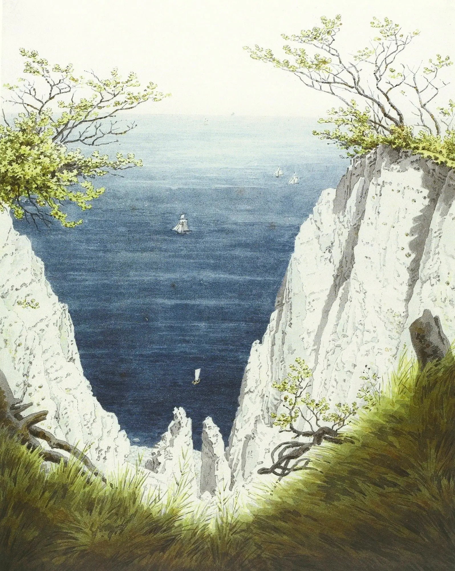 Reproduction du tableau « Falaises de craie sur l'île de Rügen - Caspar David Friedrich » par Alpha Reproduction en peinture à l’huile