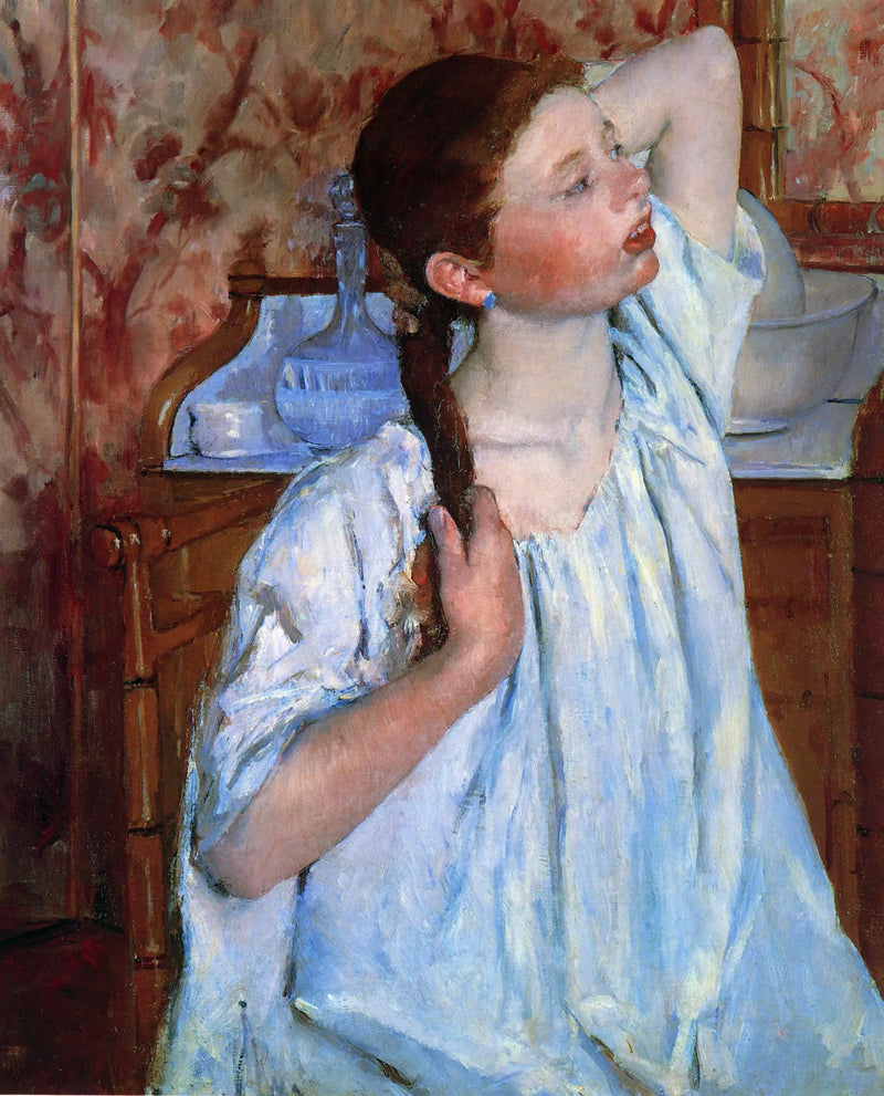 Menina arrumando o cabelo - Mary Cassatt