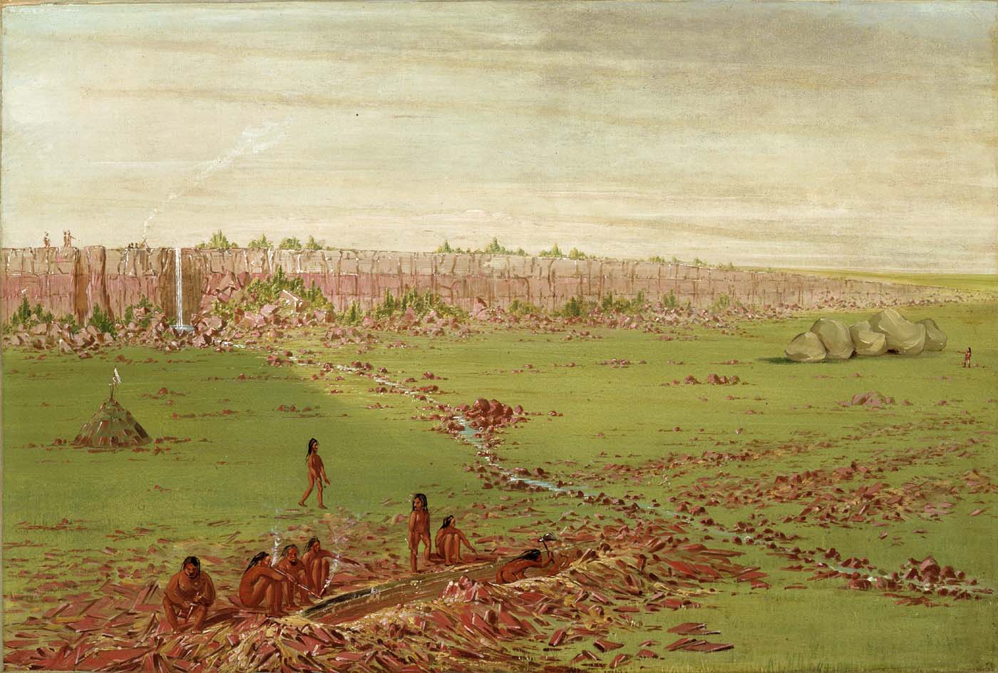 Carrière de Pipestone sur le Coteau des Prairies - George Catlin