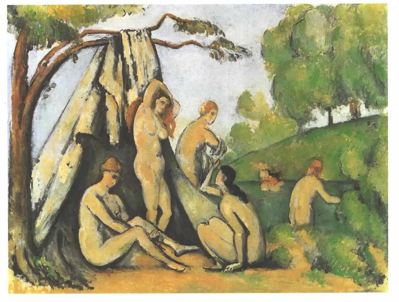 Banhistas em frente à tenda - Paul Cézanne