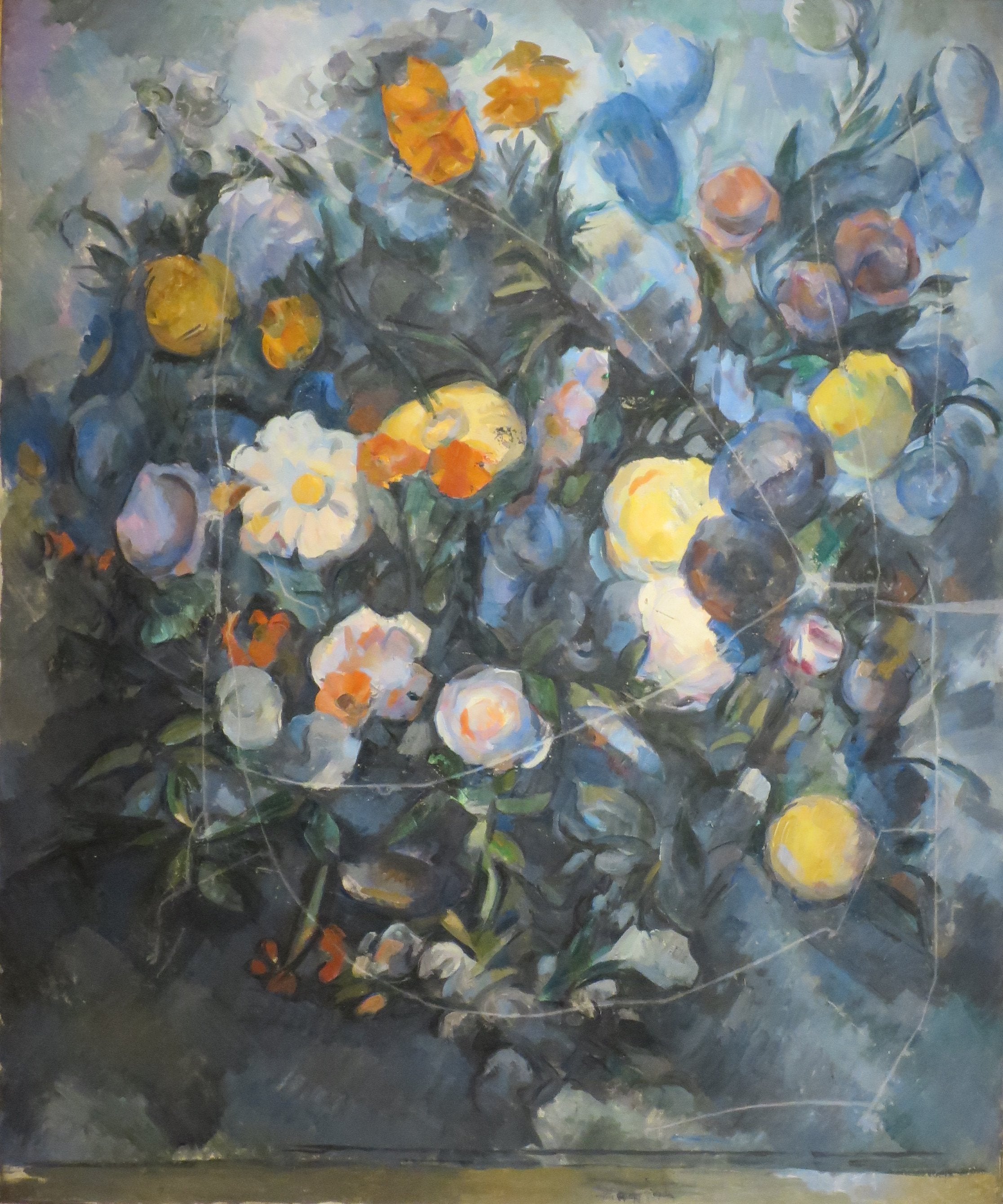 Reproduction du tableau « Bouquet de fleurs, d'après Delacroix - Paul Cézanne » par Alpha Reproduction en peinture à l’huile