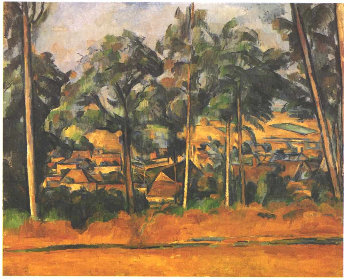 Reproduction du tableau « Village derrière les arbres - Paul Cézanne » par Alpha Reproduction en peinture à l’huile