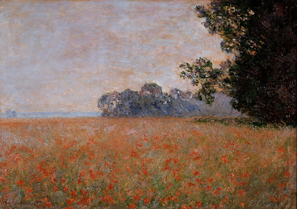 🌾 Campo de aveia com papoulas – Claude Monet (cerca de 1890)