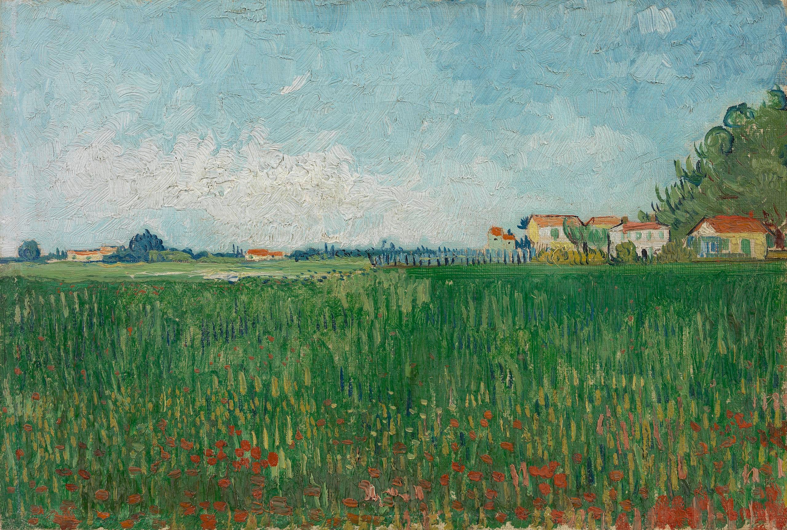 Reproduction du tableau « Champ de coquelicots - Vincent van Gogh » par Alpha Reproduction en peinture à l’huile