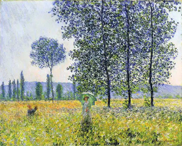 🎨 Campos na primavera – Claude Monet, por volta de 1887