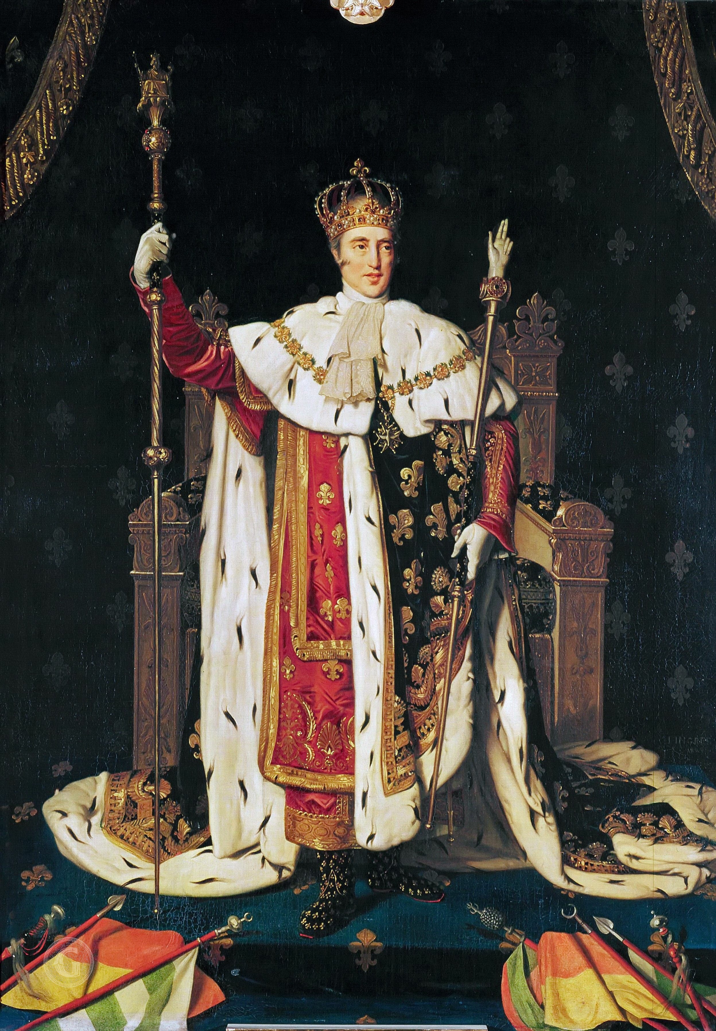 Carlos X em traje de coroação - Jean-Auguste-Dominique Ingres