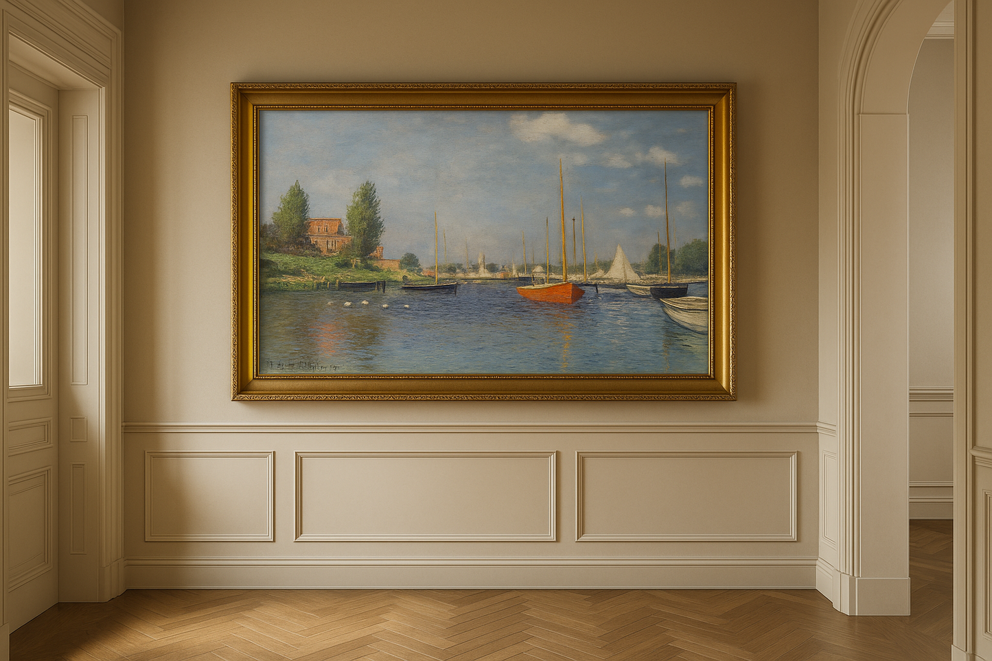 ⛵ Barco vermelho em Argenteuil – Claude Monet (1875)
