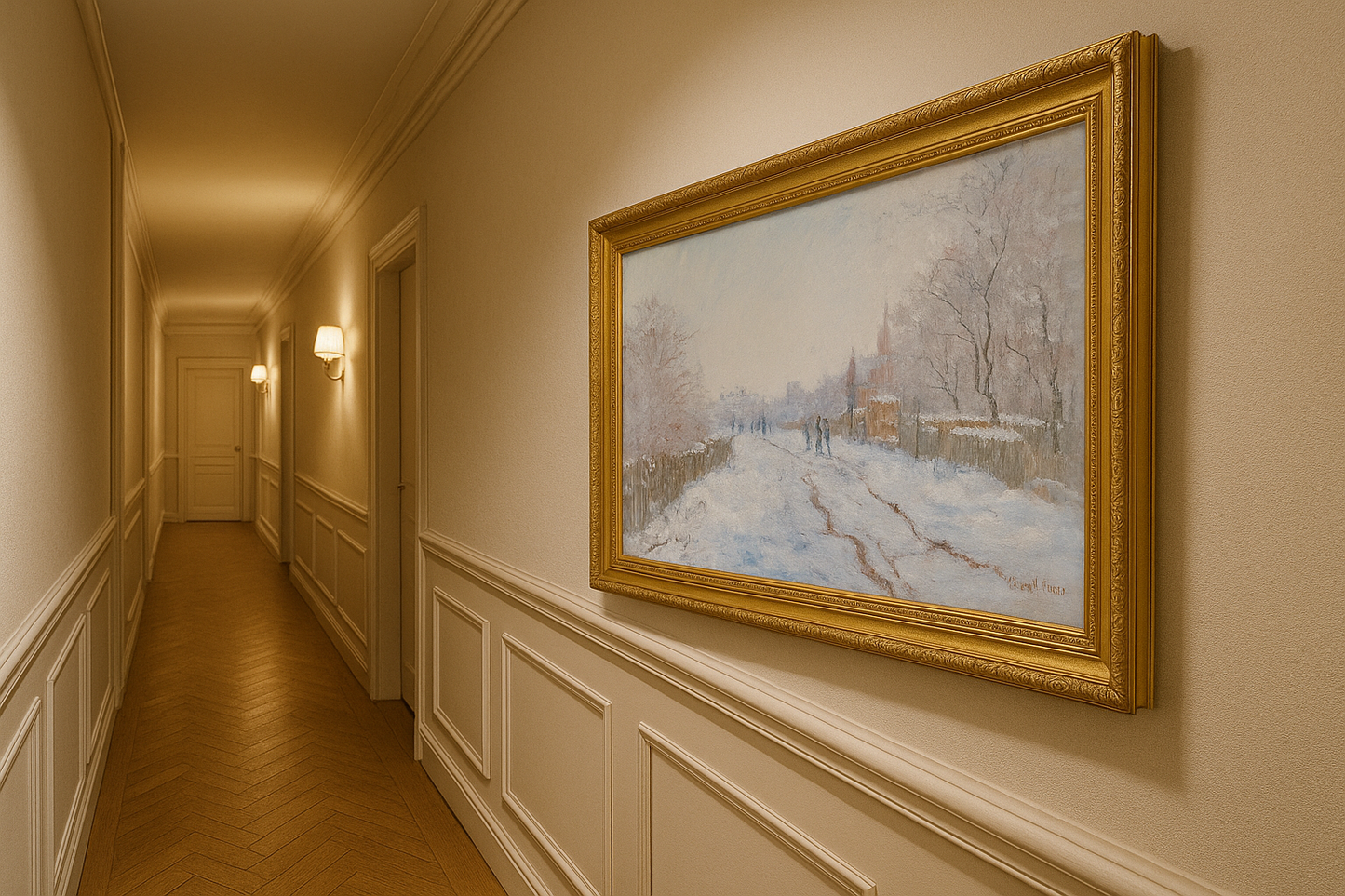 Rua sob a neve em Argenteuil – Claude Monet, 1875