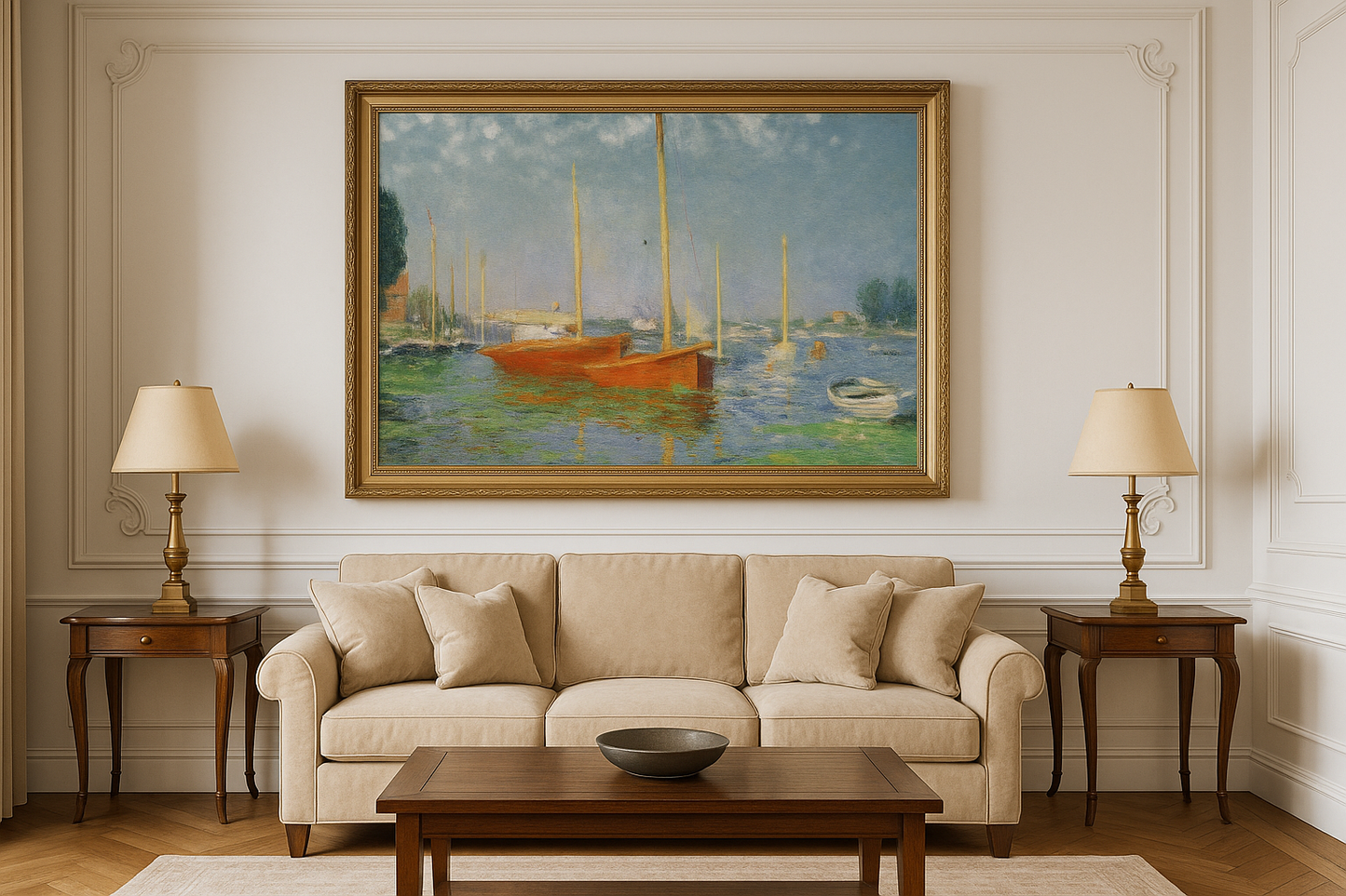 🎨 Os Barcos Vermelhos em Argenteuil – Claude Monet, por volta de 1875