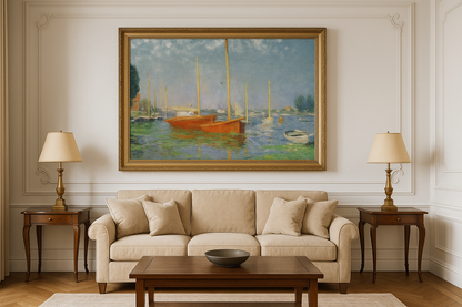 🎨 Os Barcos Vermelhos em Argenteuil – Claude Monet, por volta de 1875