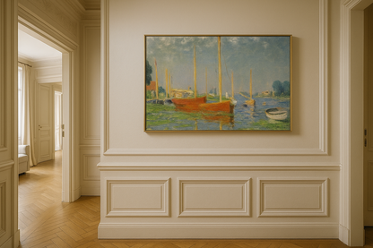 🎨 Os Barcos Vermelhos em Argenteuil – Claude Monet, por volta de 1875