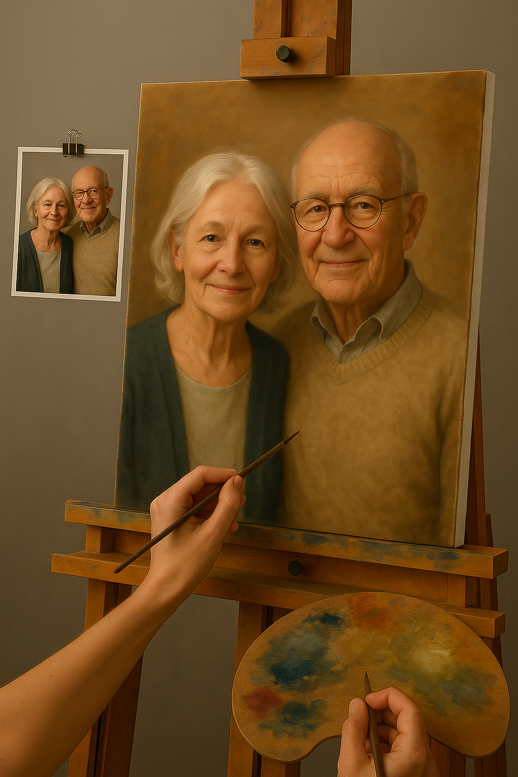 💑 Quadro personalizado para casal – Pintura a óleo única e emocional
