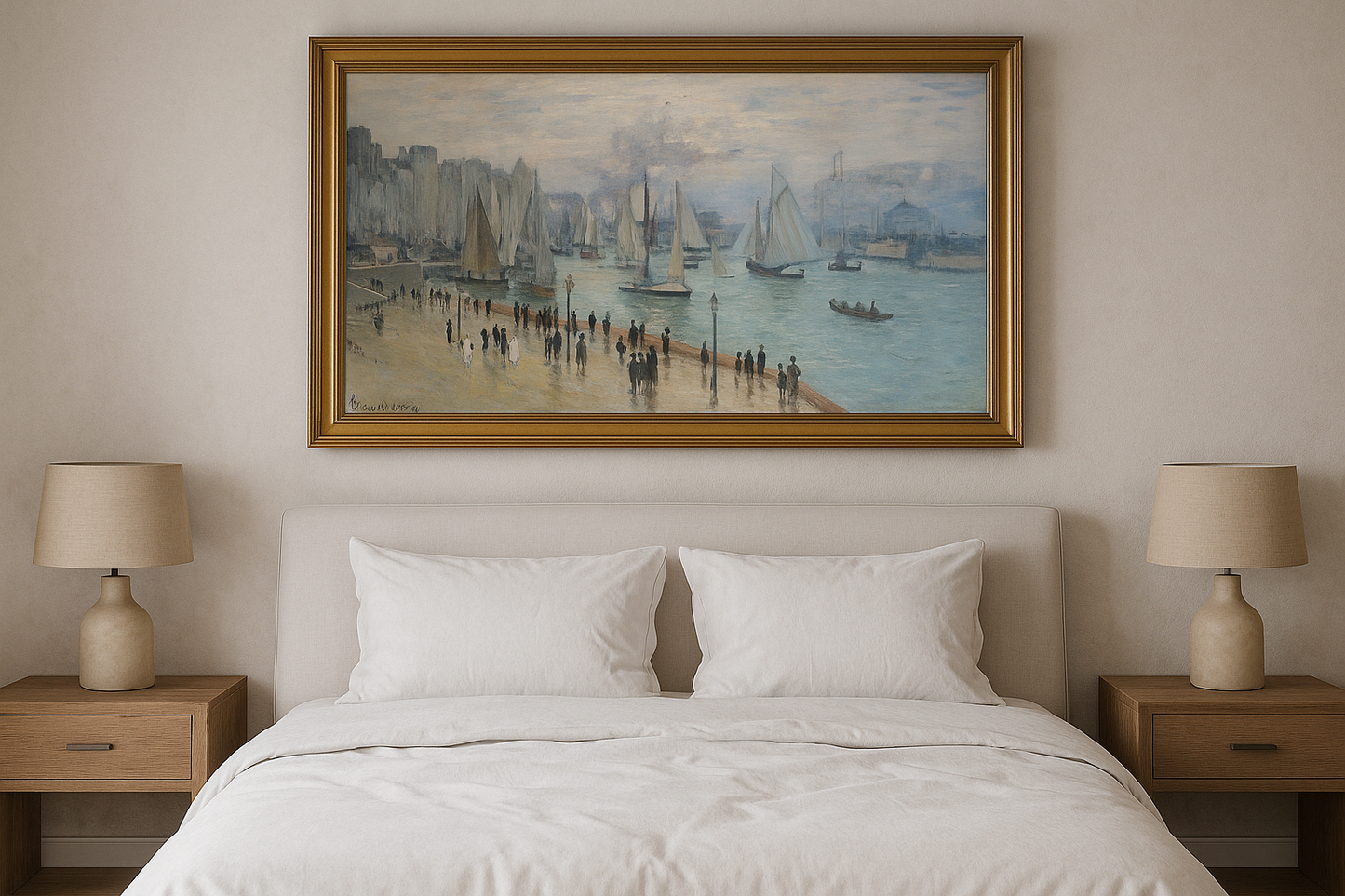 🌊 Le Havre Barcos de pesca saindo do porto Claude Monet (1874)