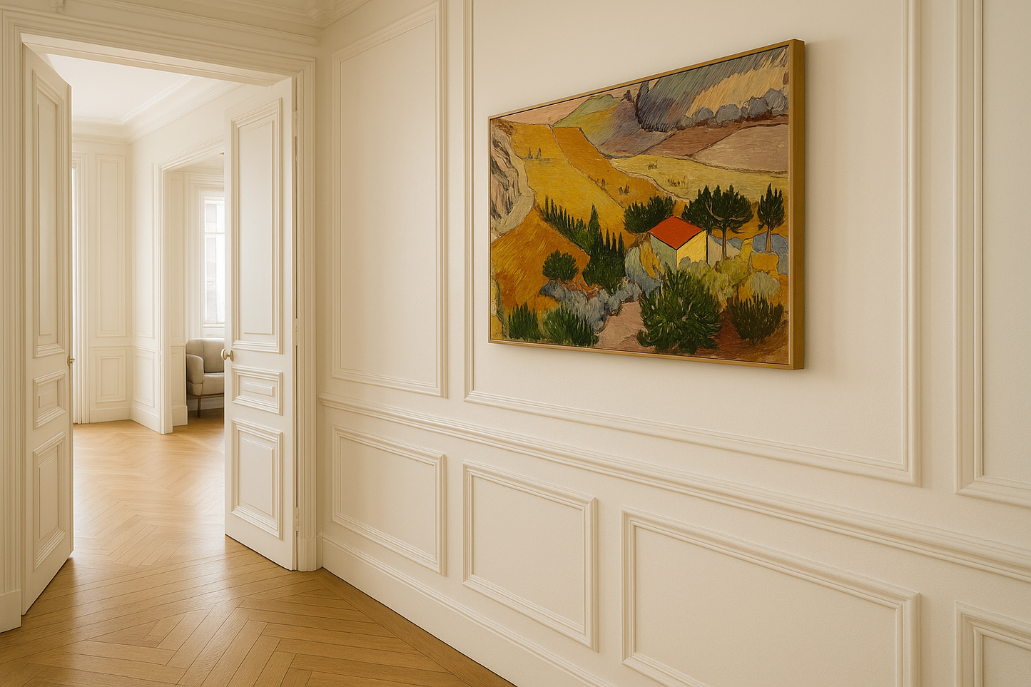 Paisagem com uma casa e um lavrador – Vincent van Gogh (1889)