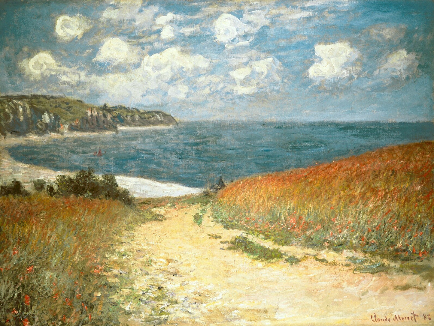 🌾 Caminho no trigo em Pourville – Claude Monet (1882)