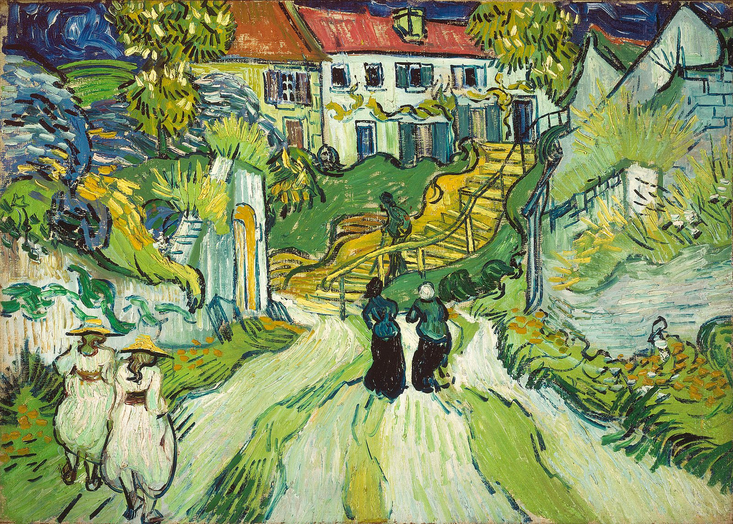 🏞️ Caminho e escada em Auvers-sur-Oise – Vincent van Gogh (1890)