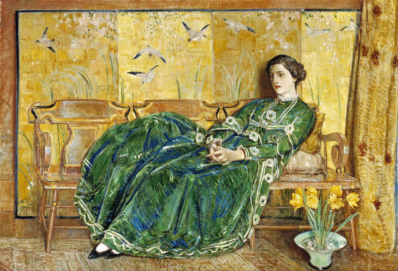 (O vestido verde) - Childe Hassam