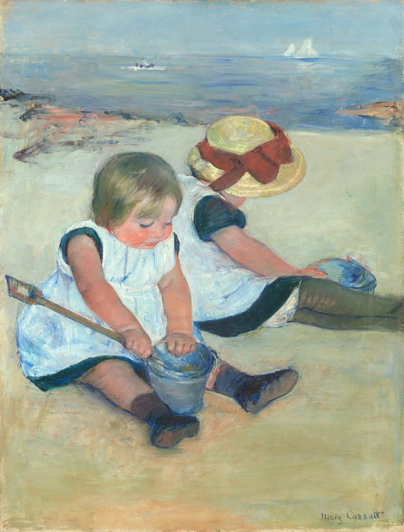 Crianças brincando na praia - Mary Cassatt