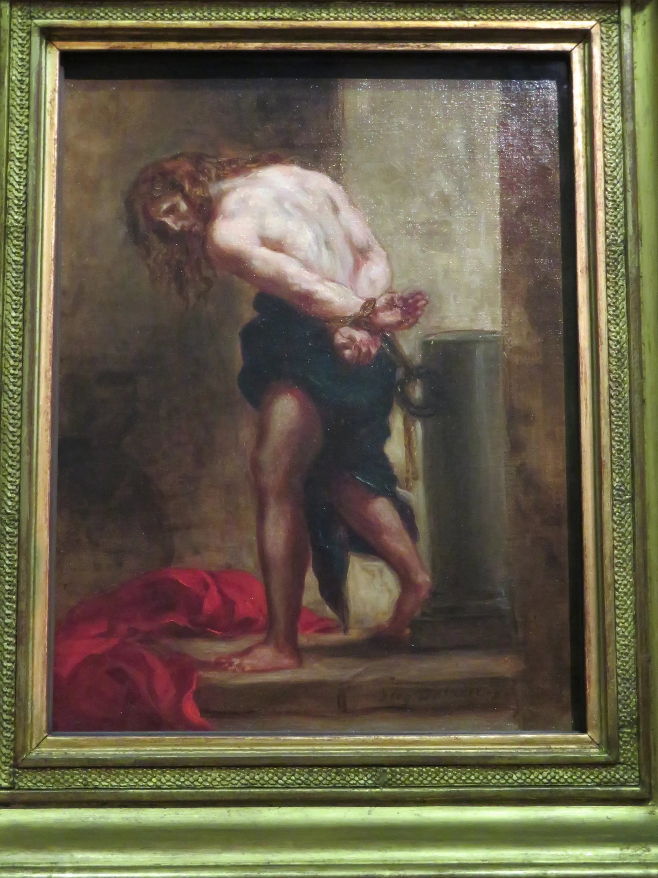 Reproduction du tableau « Le Christ à la colonne - Eugène Delacroix » par Alpha Reproduction en peinture à l’huile