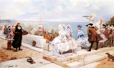 Des personnalités élégantes assistent à la régate - Georges Clairin