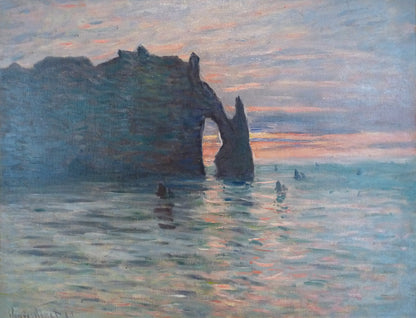 🎨 Pôr do sol em Étretat – Claude Monet, 1883